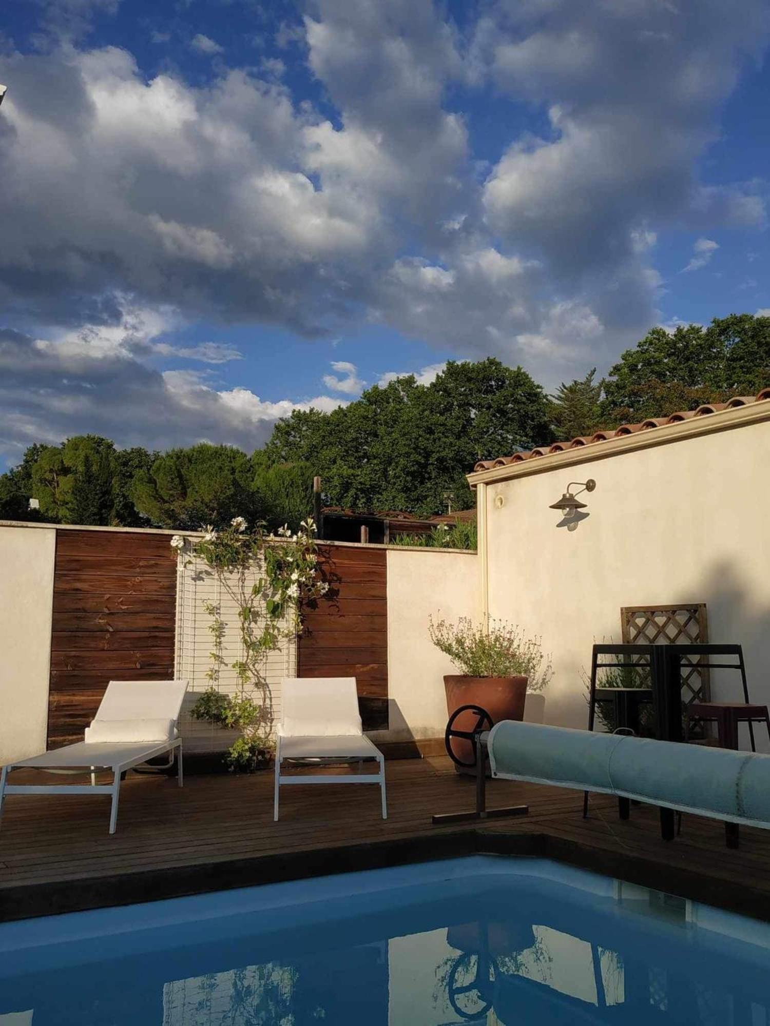 Chambre Studio Independante Au Calme Vue Sur Piscine Teyran Exterior foto
